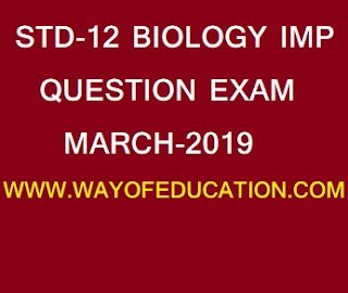 STD-12 BIOLOGY IMP QUESTION EXAM MARCH-2019 - Ways Of Education
